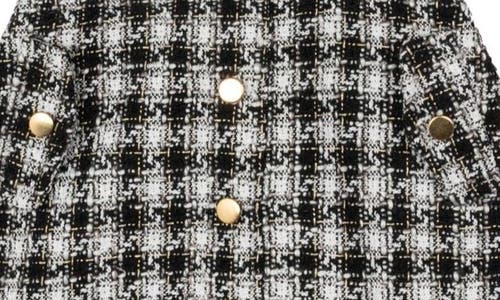 Rare Editions Tweed Dress, Ruffled Bodysuit & Headband Set In Black