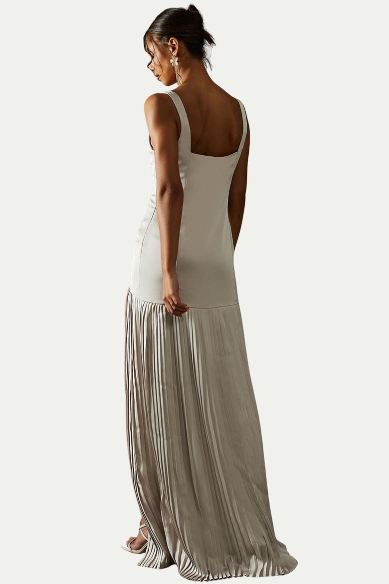 Premium Pleated Skirt Bridesmaid Dress, Alternate, color, Champagne