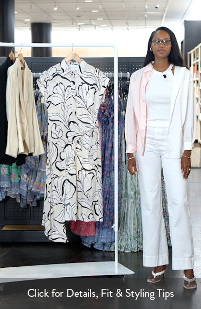 Floral Side Tie Midi Shirtdress, sales video thumbnail