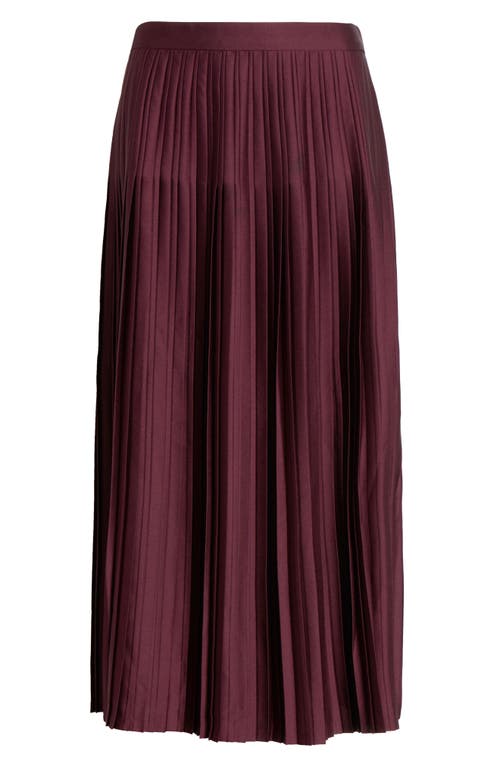 Reiss Savannah High Waist Pleated Skirt In Burgundy