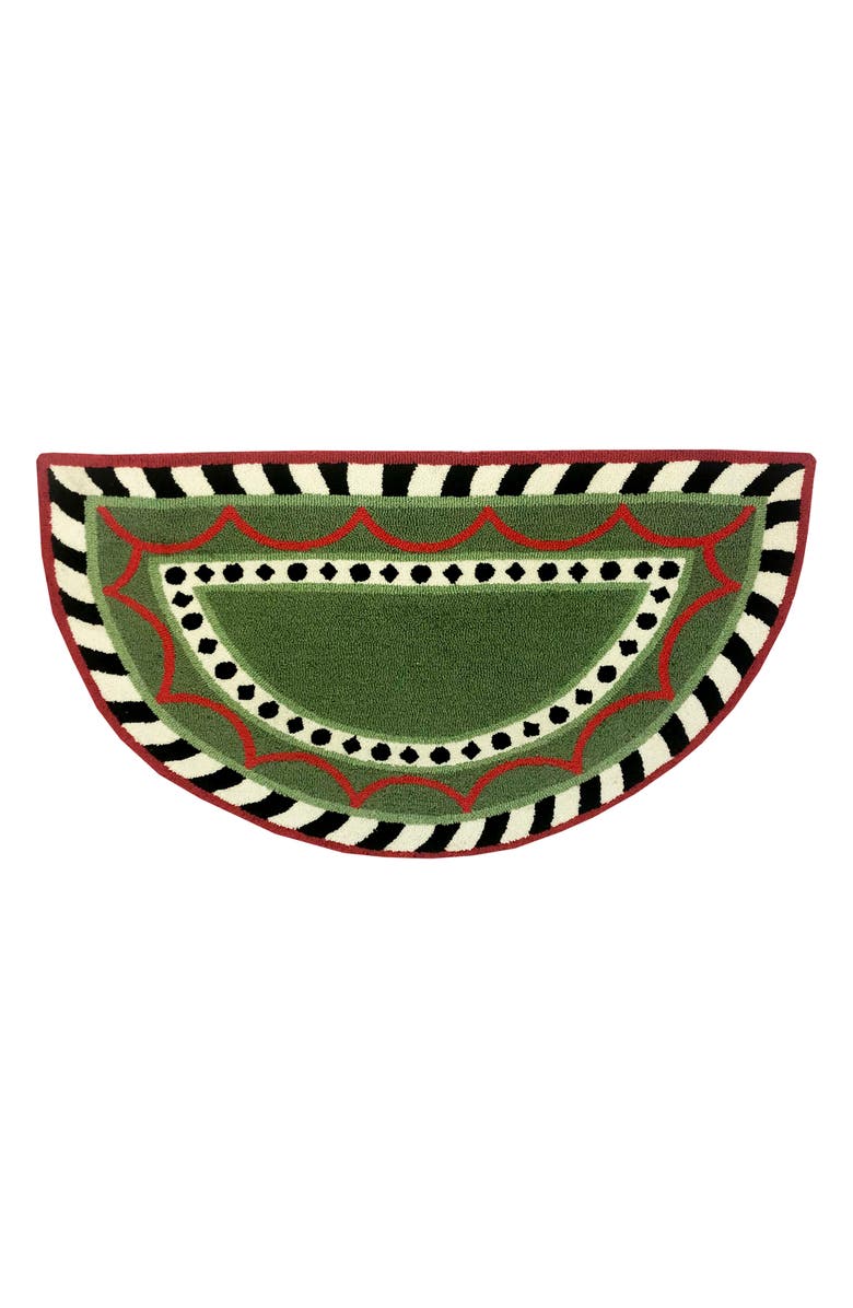 R16 HOME Harper Half Circle Doormat, Main, color, Green Red White