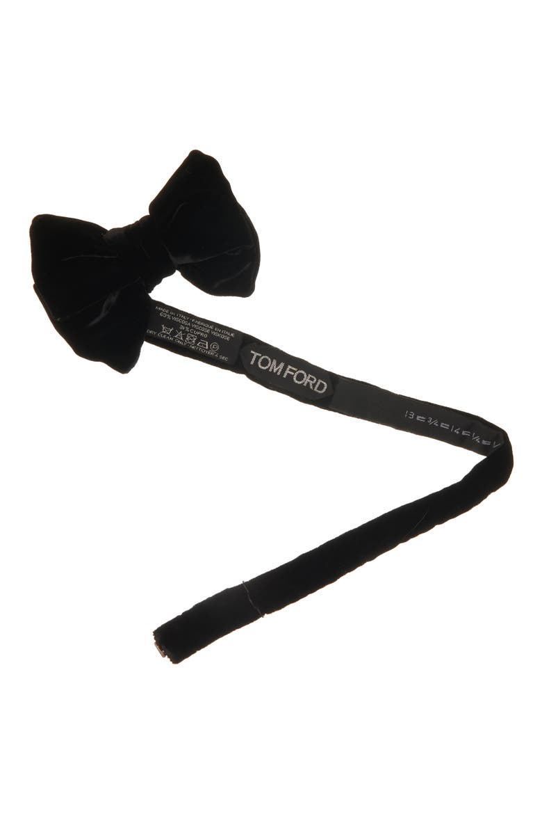 Fluid Velvet Bow Tie, Alternate, color, LB999 BLACK