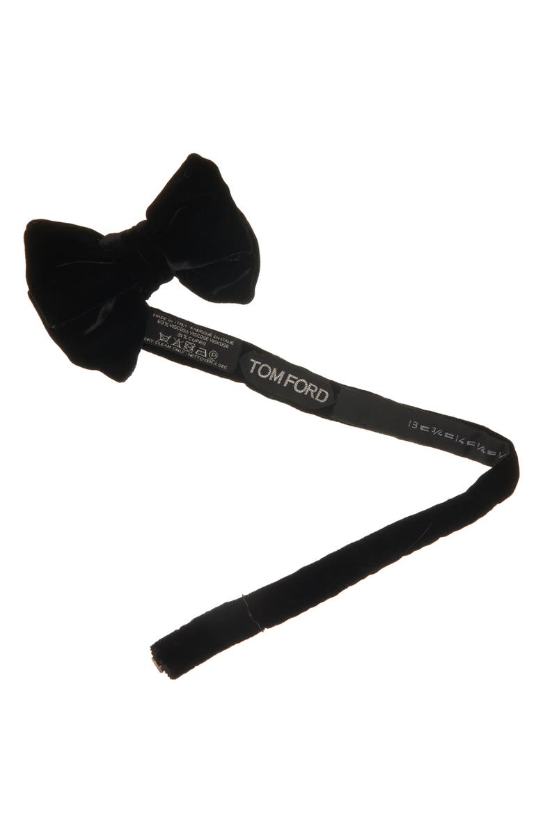 TOM FORD Fluid Velvet Bow Tie, Alternate, color, Lb999 Black
