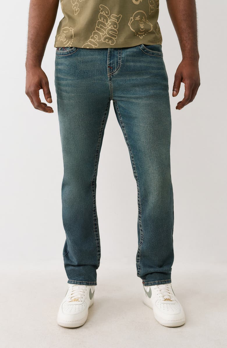 True Religion Geno Flap Pocket Slim Fit Jeans, Main, color, Medium Steamy
