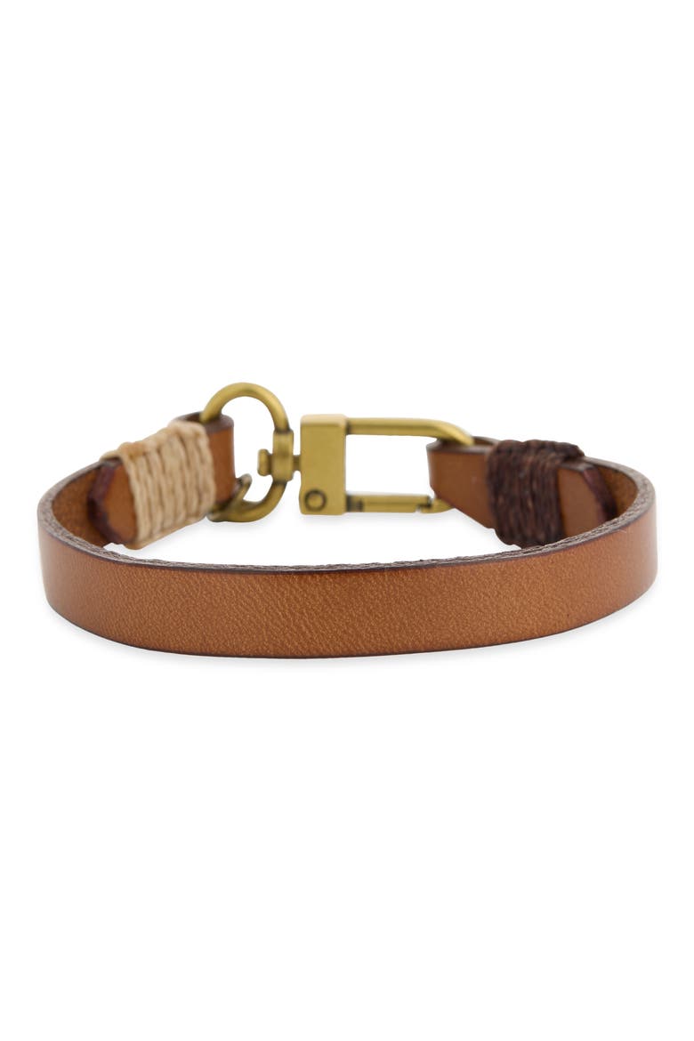 Leather Cuff Bracelet, Alternate, color, CHESTNUT
