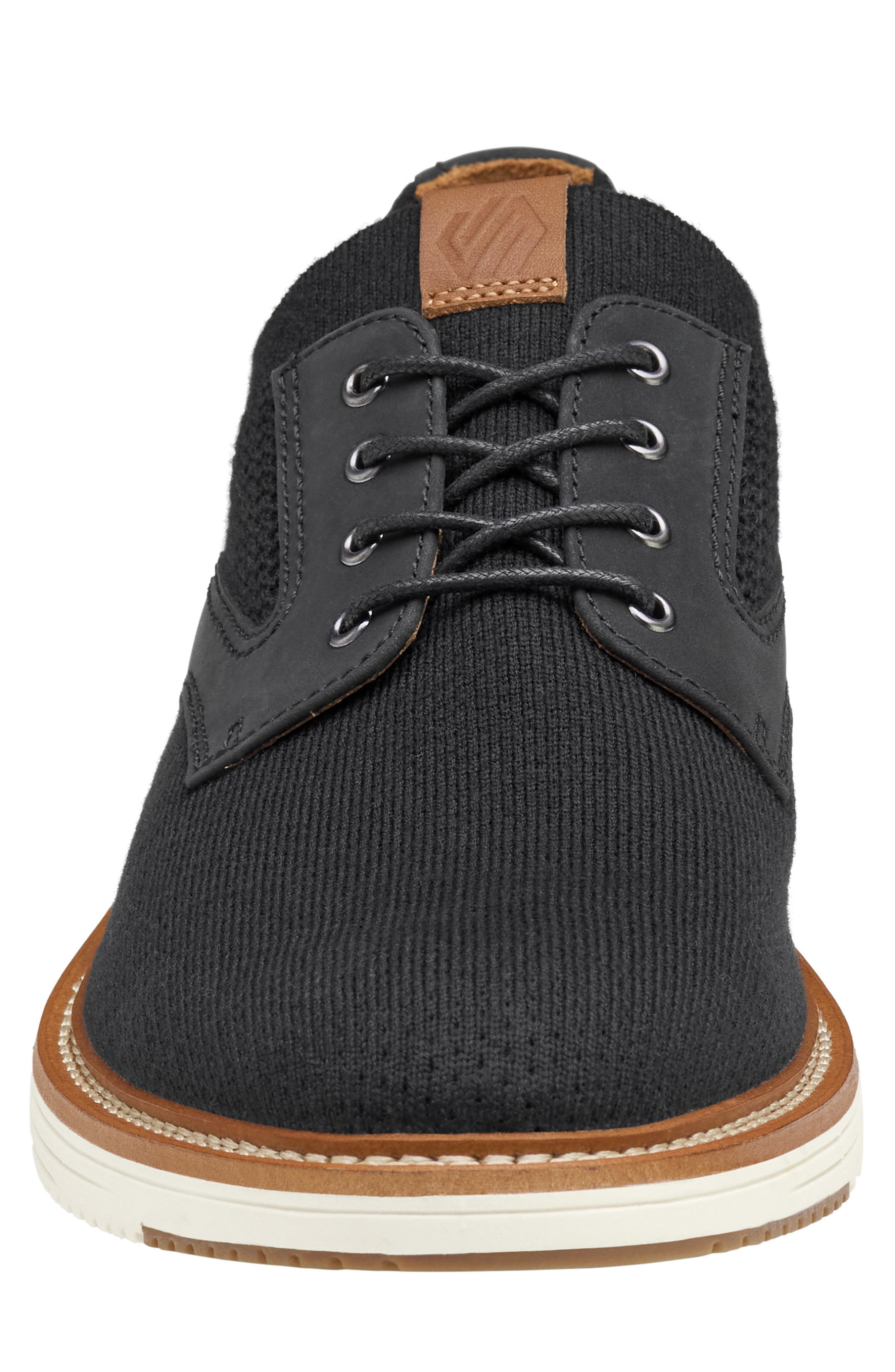 Johnston & Murphy Upton Plain Toe Knit Derby, Alternate, color, Black