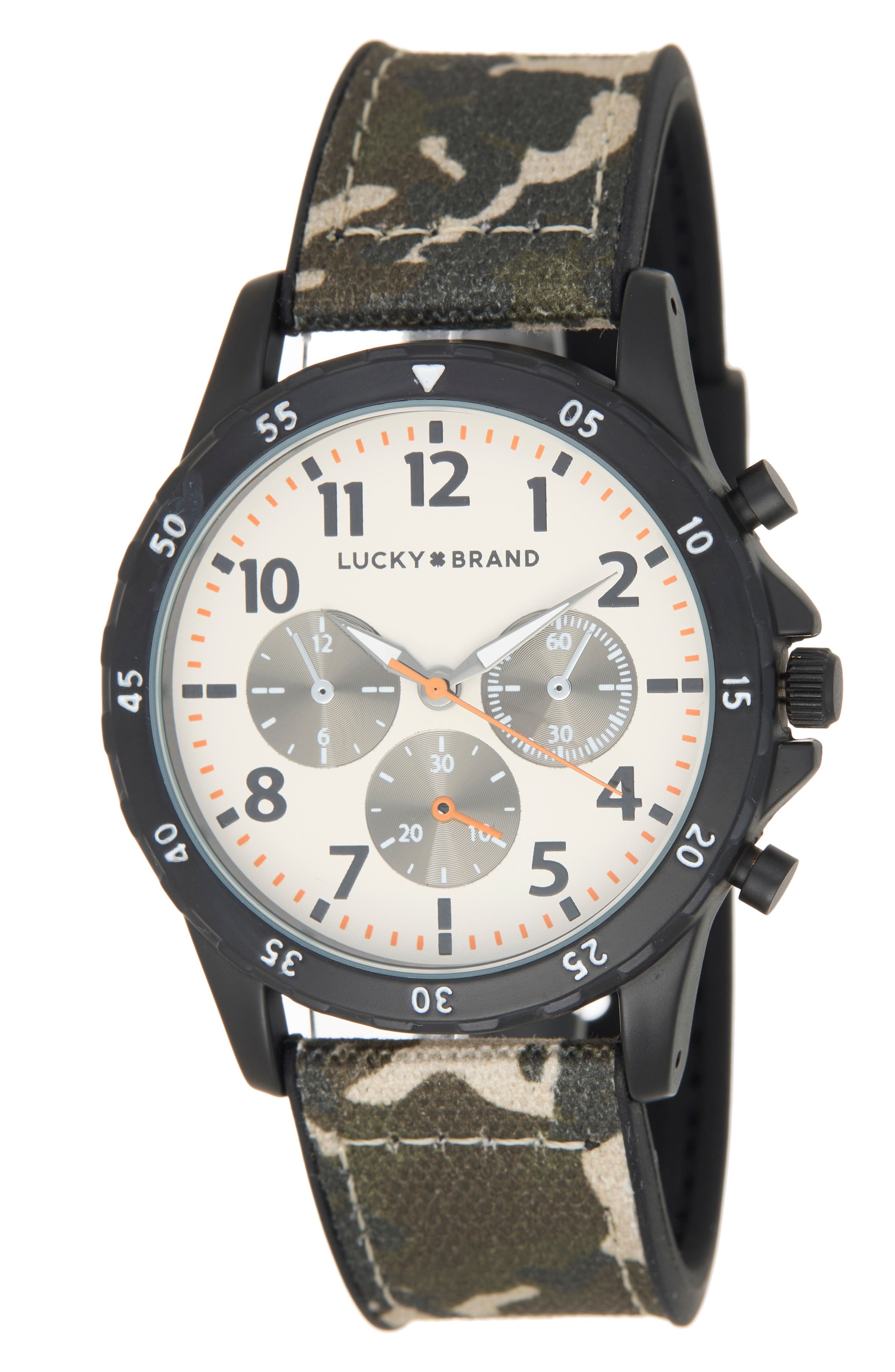 Camo Strap Chronograph Watch, 43mm