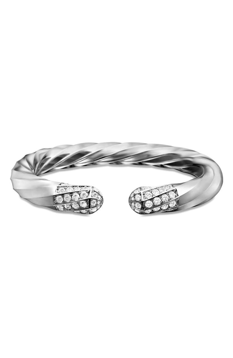 David Yurman Pavé Diamond Cable Edge<sup>™</sup> Bracelet, Alternate, color, Sterling Silver