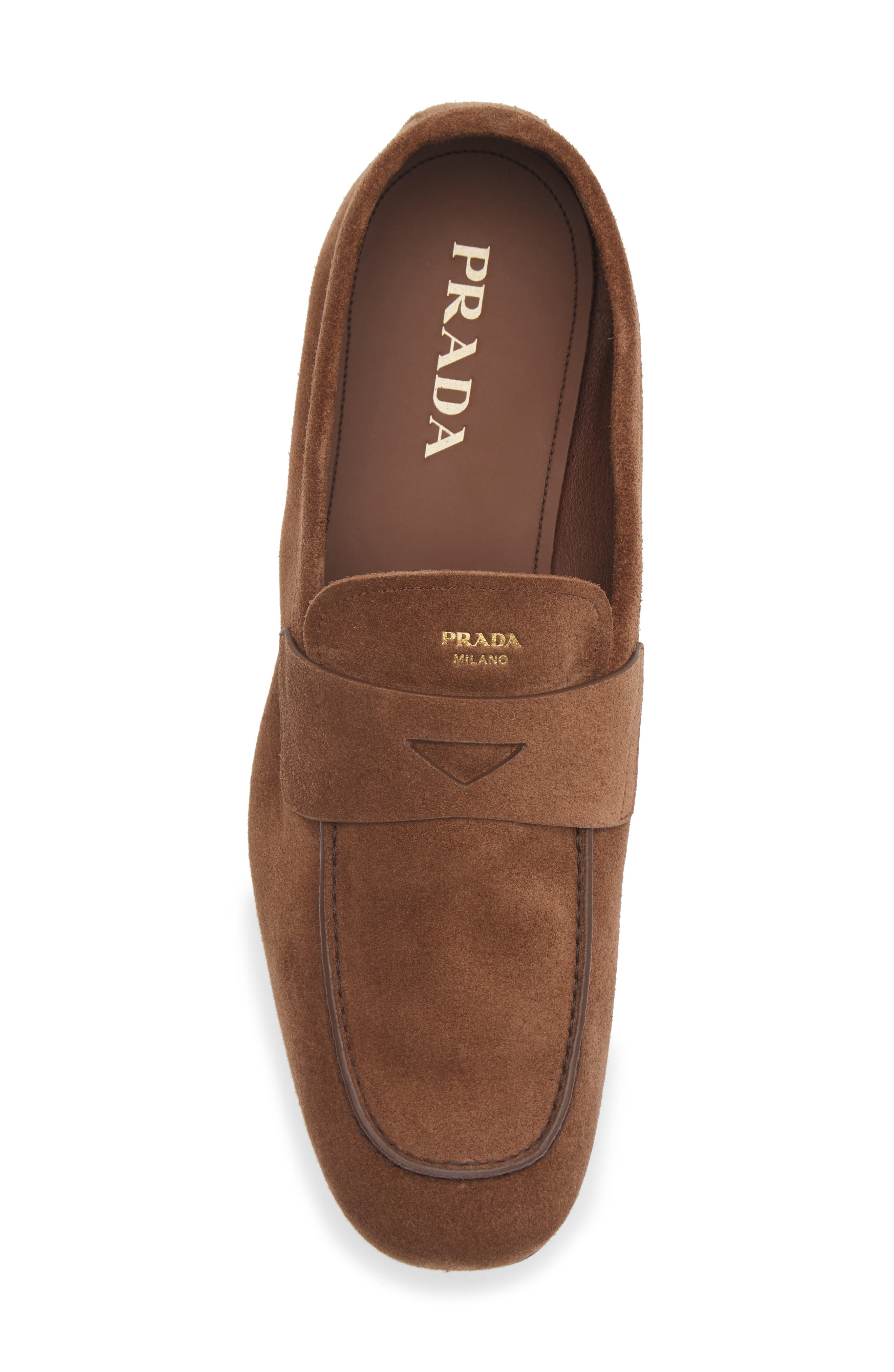 Prada Piped Loafer, Alternate, color, Cacao