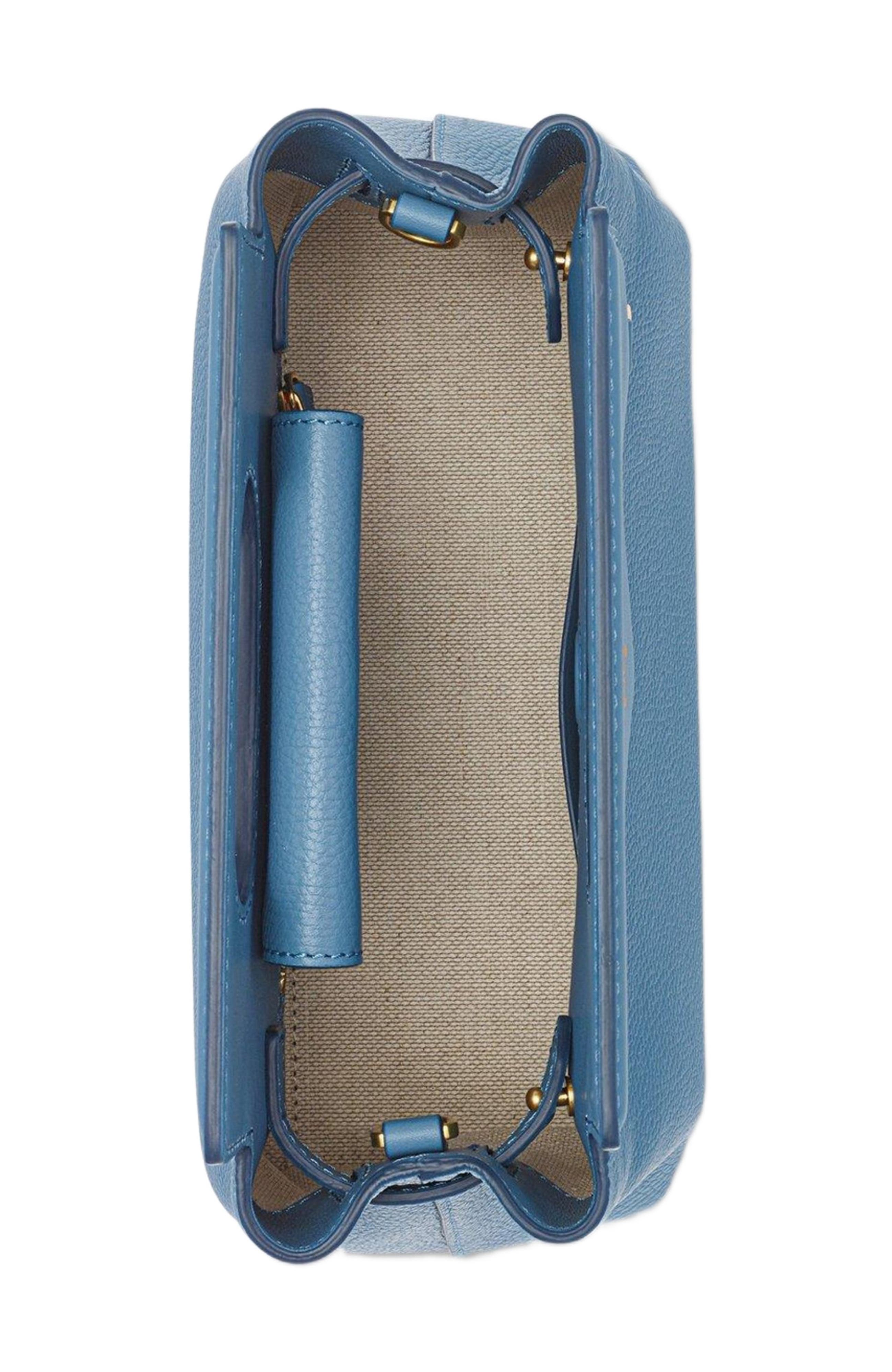 MCM Soft Diamond Tote in Embossed Leather, Alternate, color, Blue Heaven