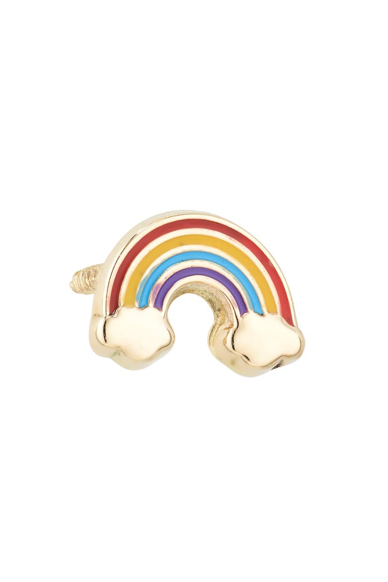 Kids' 14K Gold Rainbow Stud Earrings (Nordstrom Exclusive), Alternate, color, 14K YELLOW GOLD