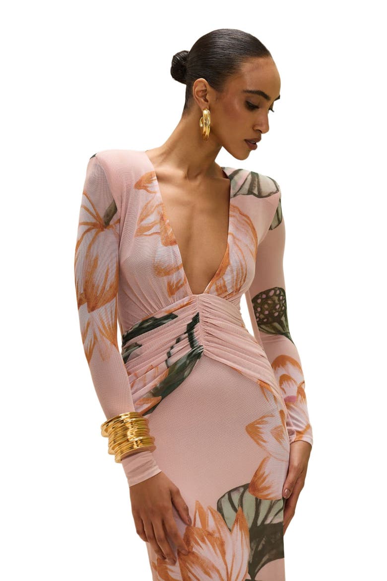 Lotus Long Sleeve Maxi Dress, Alternate, color, LIGHT PINK