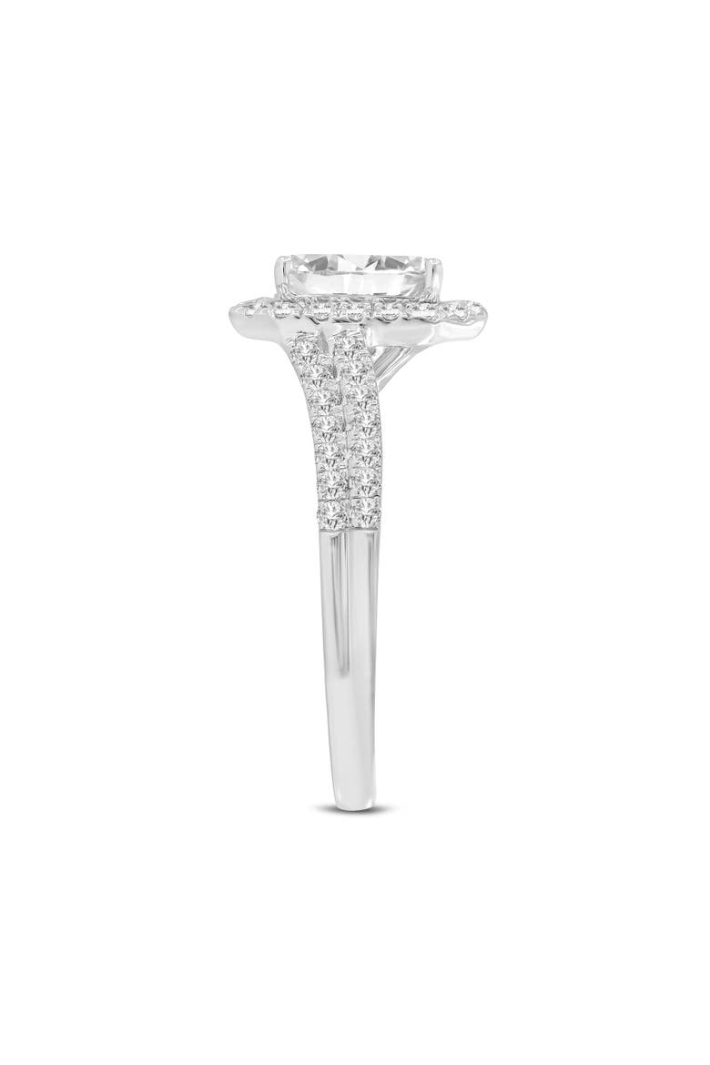 Mariam 14K White Gold Emerald Cut Lab Grown Diamond Halo Engagement Ring - 2.1 Ct, Alternate, color, 14K White Gold