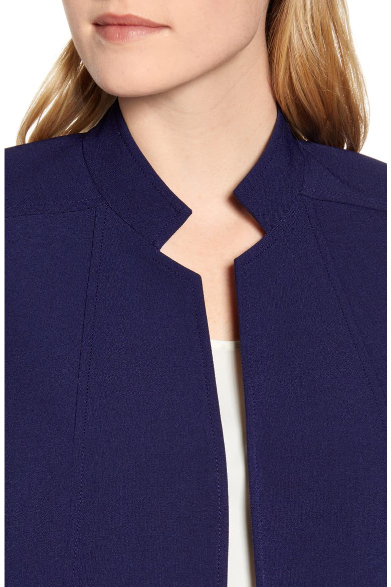 Stand Collar Crepe Jacket, Alternate, color, DISTANT MOUNTAIN