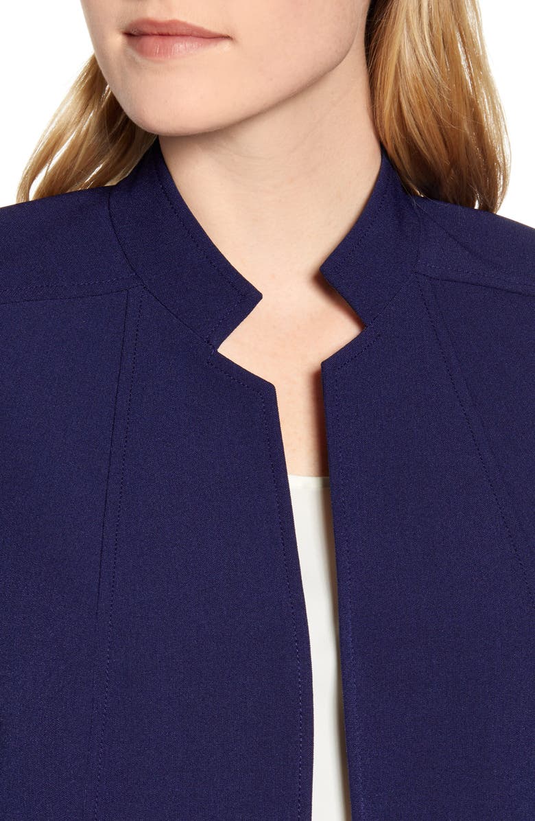 Anne Klein Stand Collar Crepe Jacket, Alternate, color, 