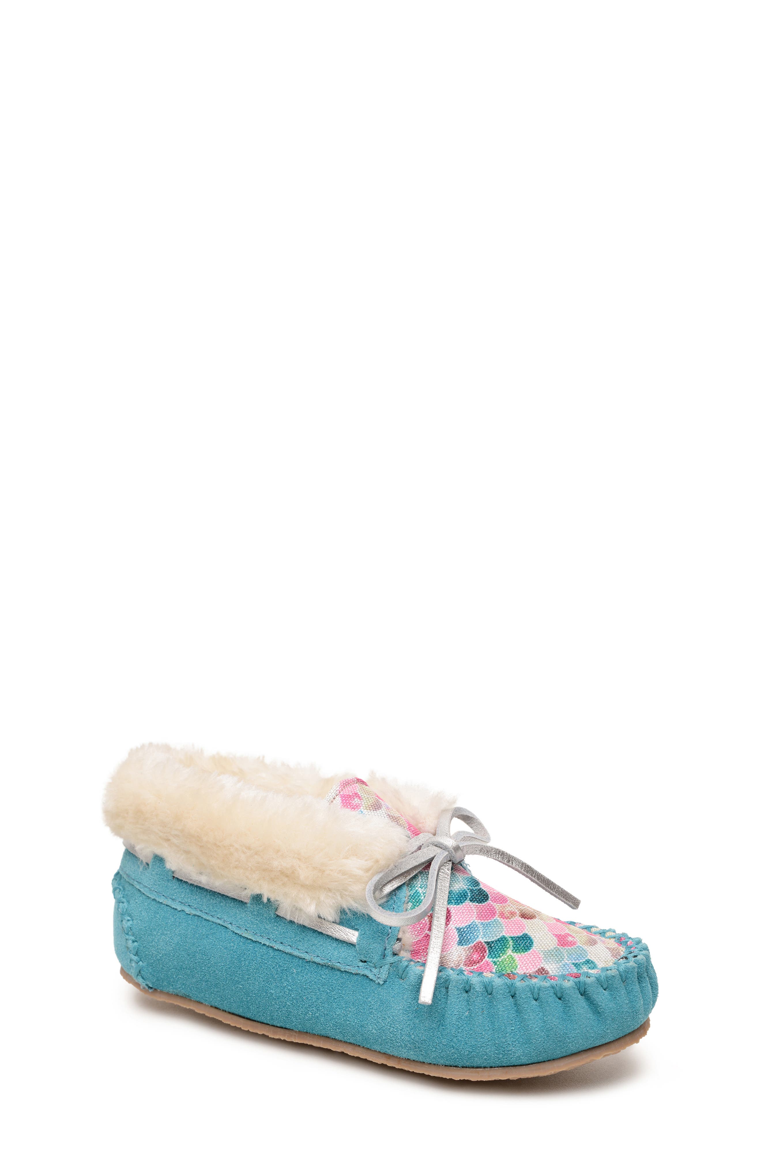 Minnetonka Kids' Charley Slipper, Main, color, Mermaid Turquoise