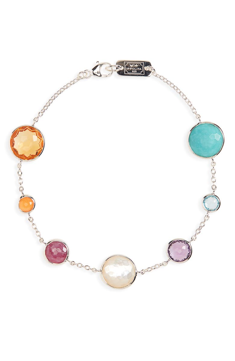 Ippolita Lollipop 7-Stone Link Bracelet, Main, color, Silver