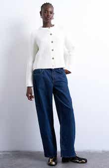 Topshop Shaker Stitch Relaxed Cardigan