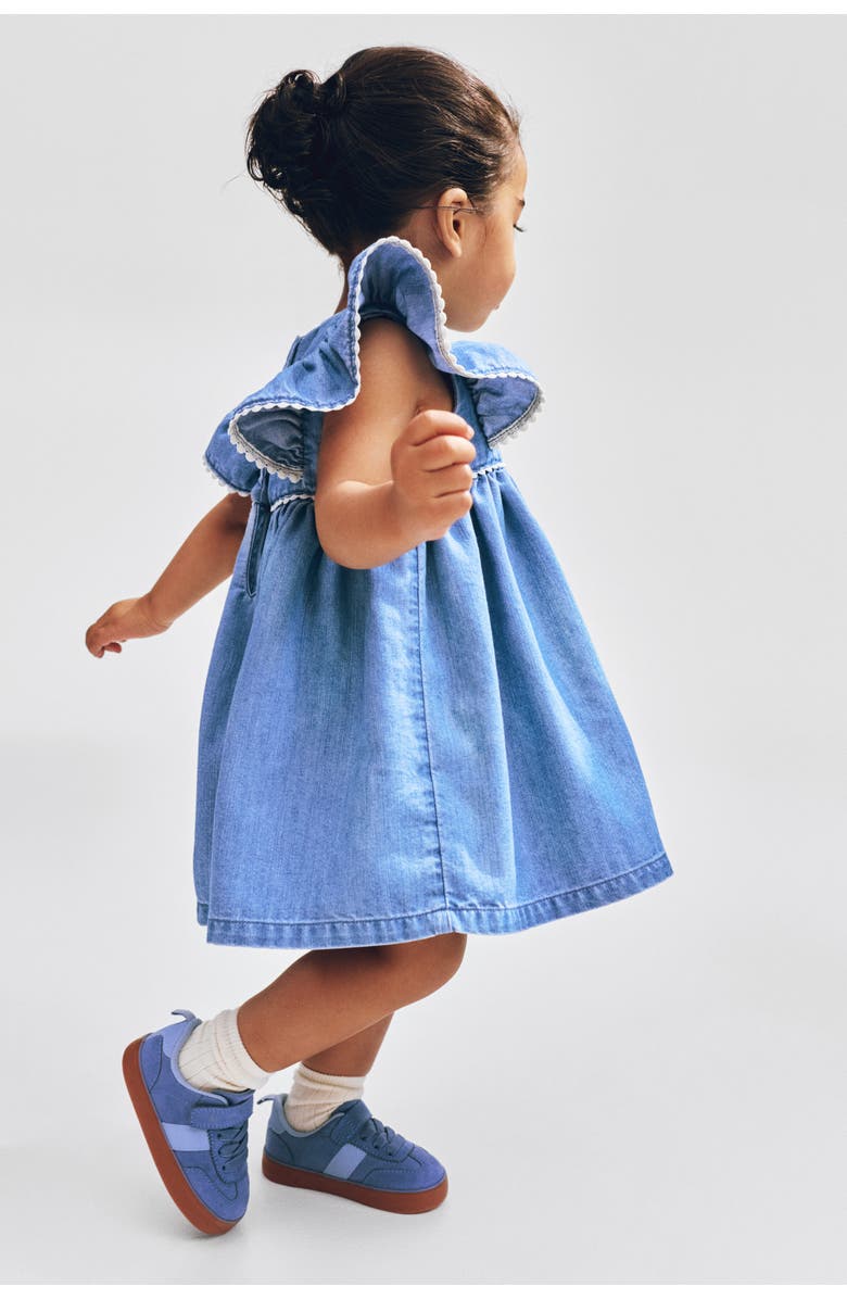 H&M Embroidery-detail Denim Dress, Alternate, color, 