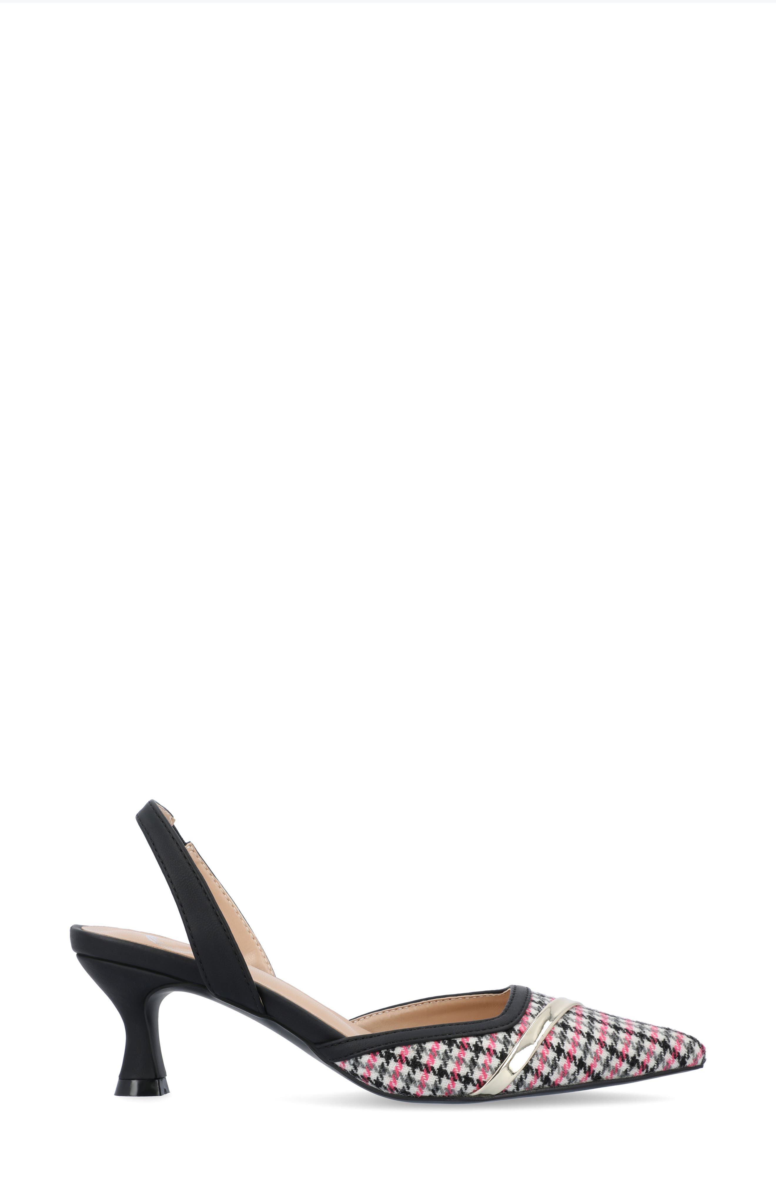 Journee Collection Nellia Slingback Pointed-Toe Pump, Alternate, color, Black