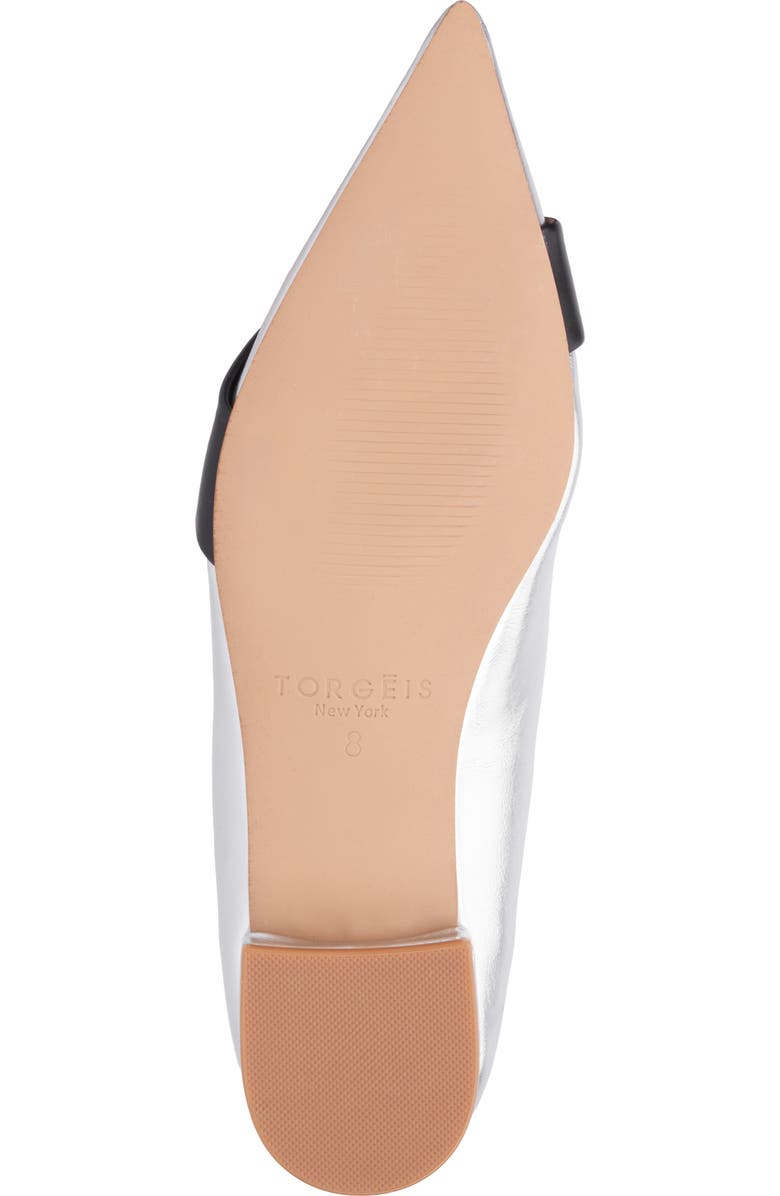TORGEIS Harriet Pointed Toe Flat, Alternate, color, Silver/ Black