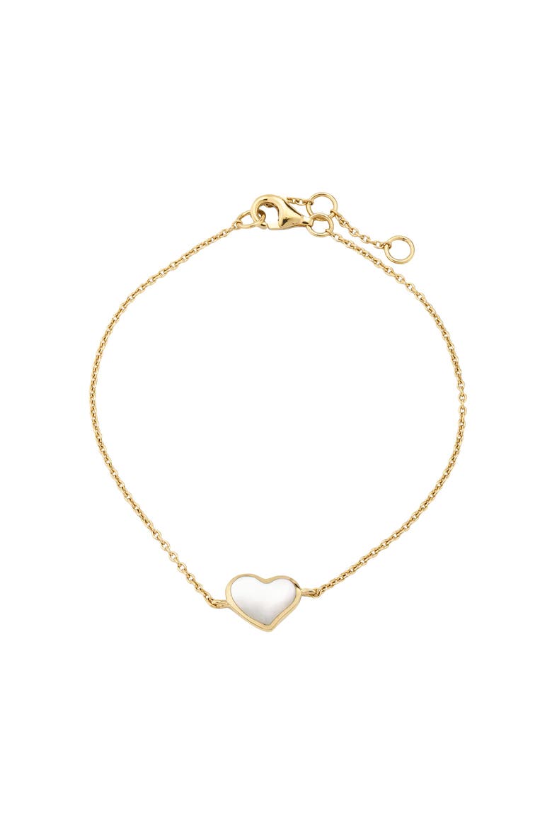 Heart Bracelet Set In Sterling Silver With 18K Gold Overlay, Main, color, White