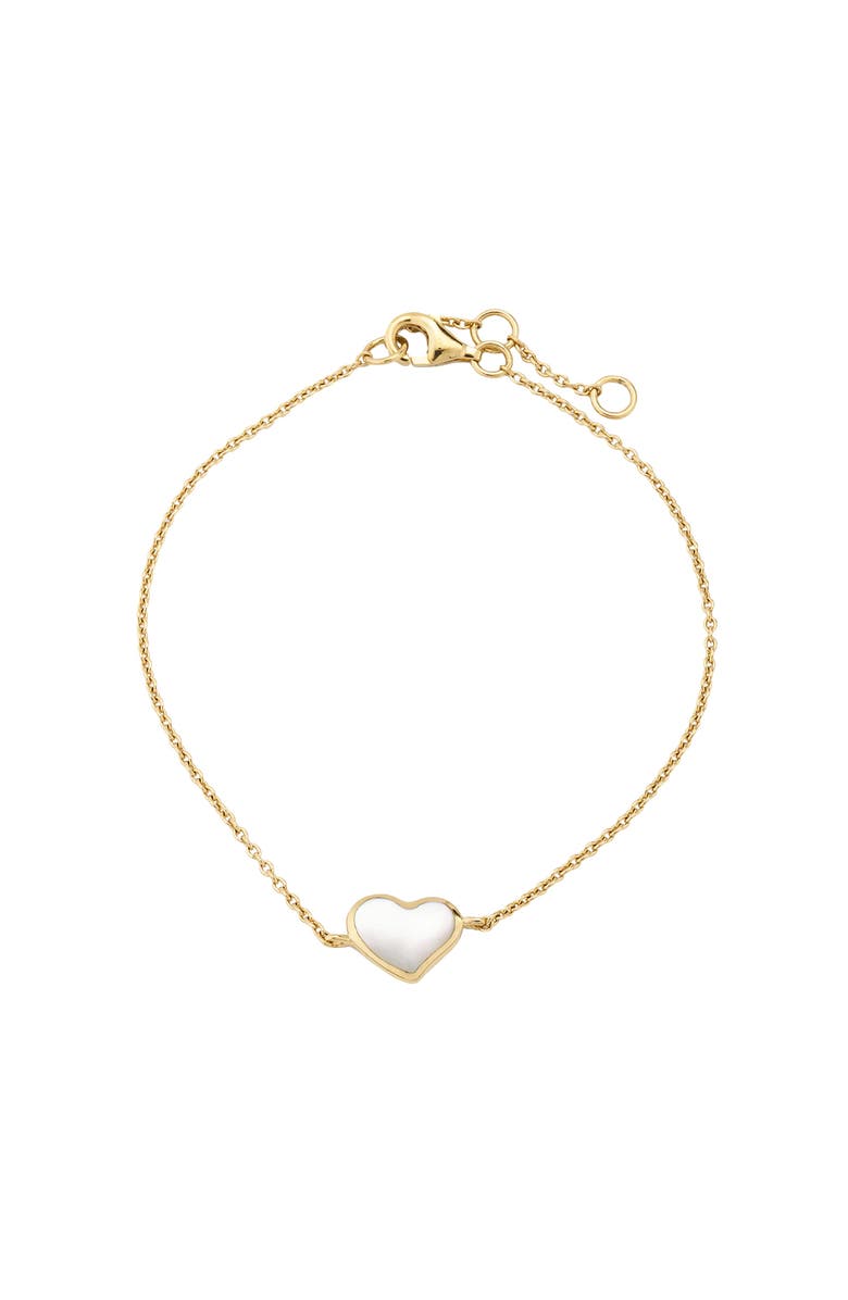 Jan Leslie Heart Bracelet Set In Sterling Silver With 18K Gold Overlay, Main, color, White