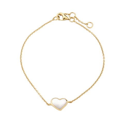 Heart Bracelet Set In Sterling Silver With 18K Gold Overlay