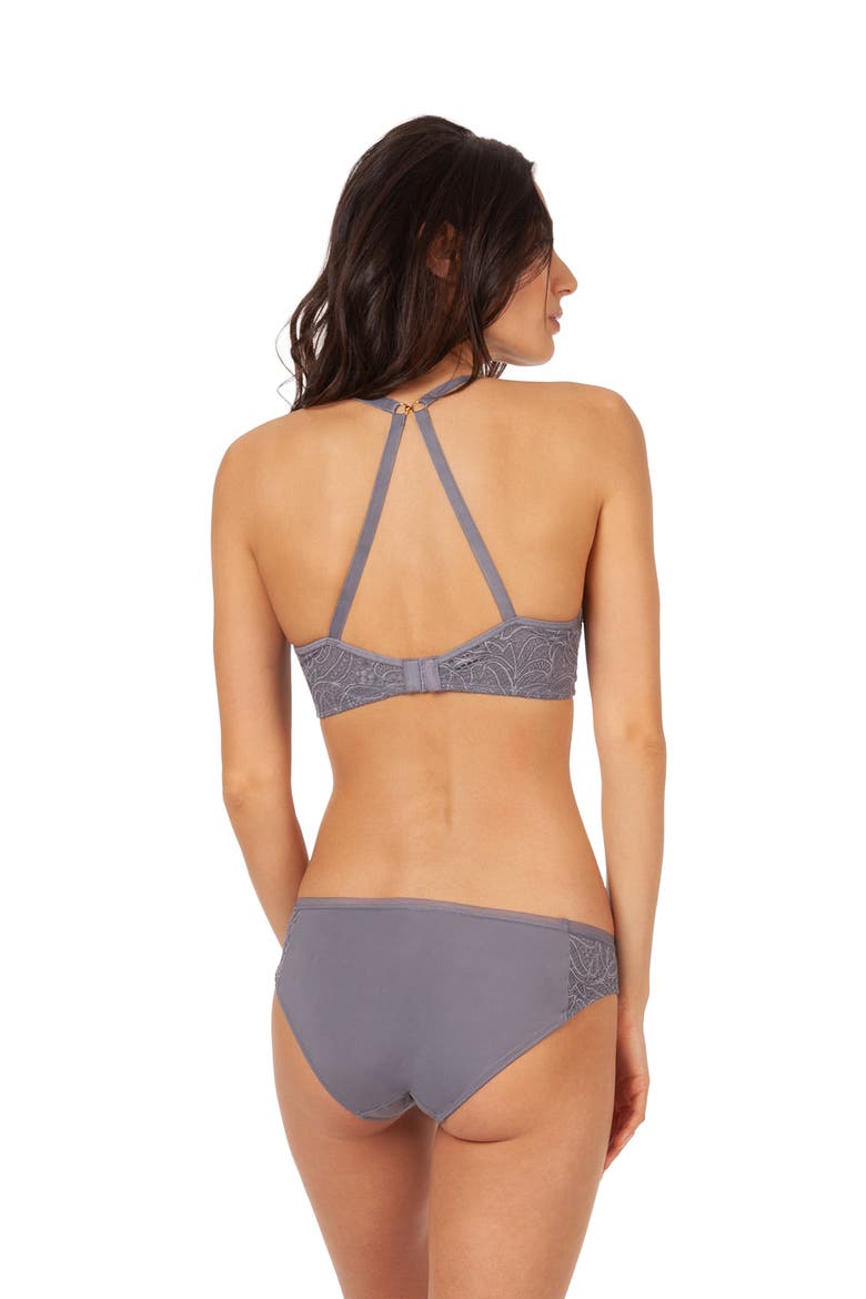 The Unlined Underwire Scalloped Lace Bra, Alternate, color, SMOKE