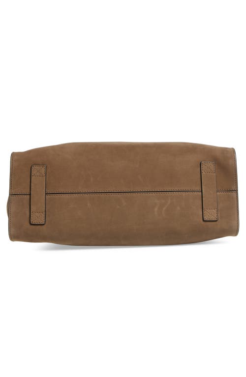Shop Moschino Medium Tie Me Suede Shoulder Bag In Forest