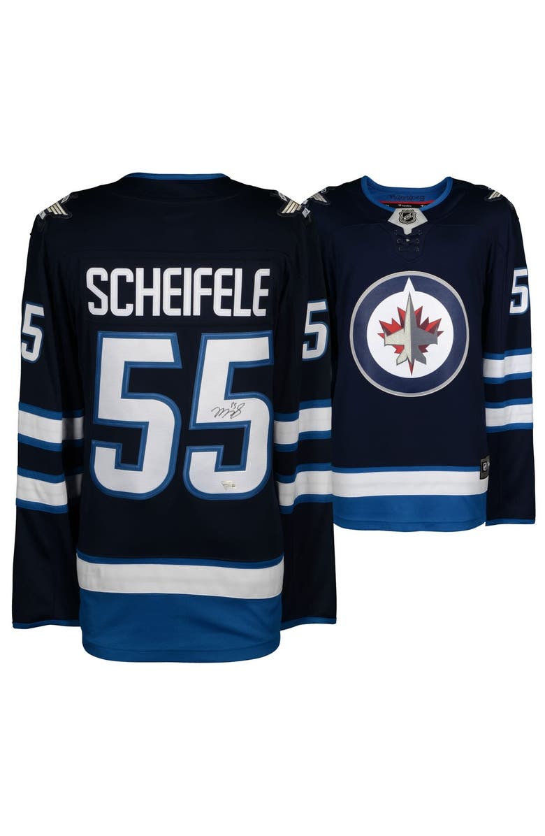 FANATICS AUTHENTIC Mark Scheifele Winnipeg Jets Autographed Navy Fanatics Breakaway Jersey, Main, color, 