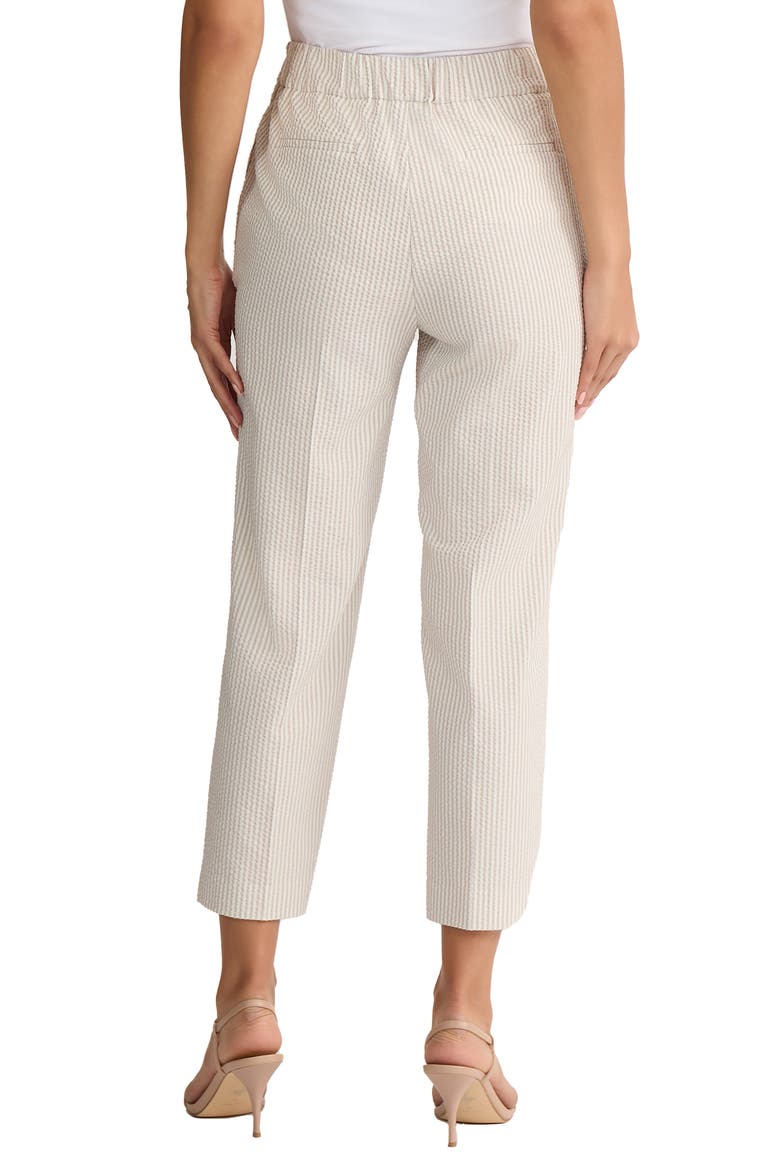 Seersucker Stripe Ankle Pants, Alternate, color, NATURAL STONE/ NATURAL WHITE