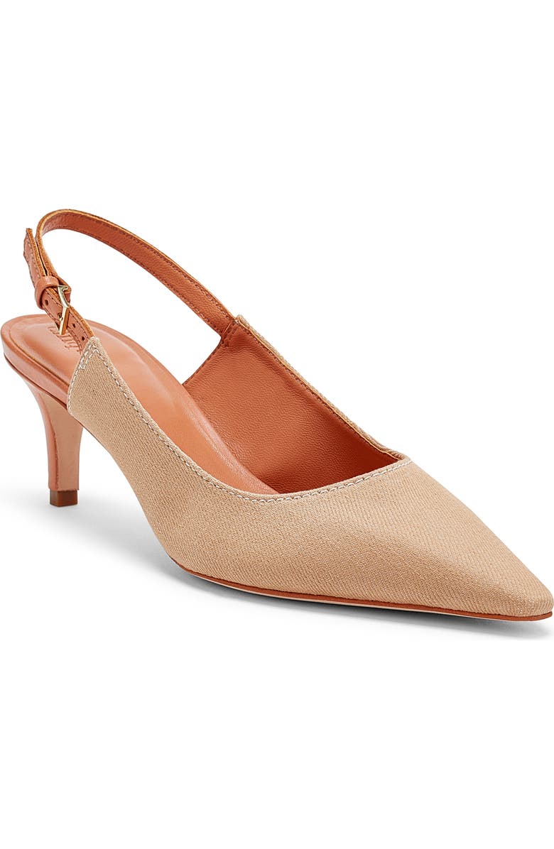 Cinq à Sept Sylvie Pointed Toe Slingback Pump, Main, color, Sahara/ Saddle