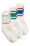 Assorted 3-Pack Retro Stripe Cotton Blend Crew Socks