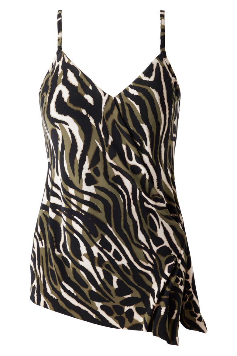 Safari Sands Alex Tankini Top, Alternate, color, BLACK/ MULTI