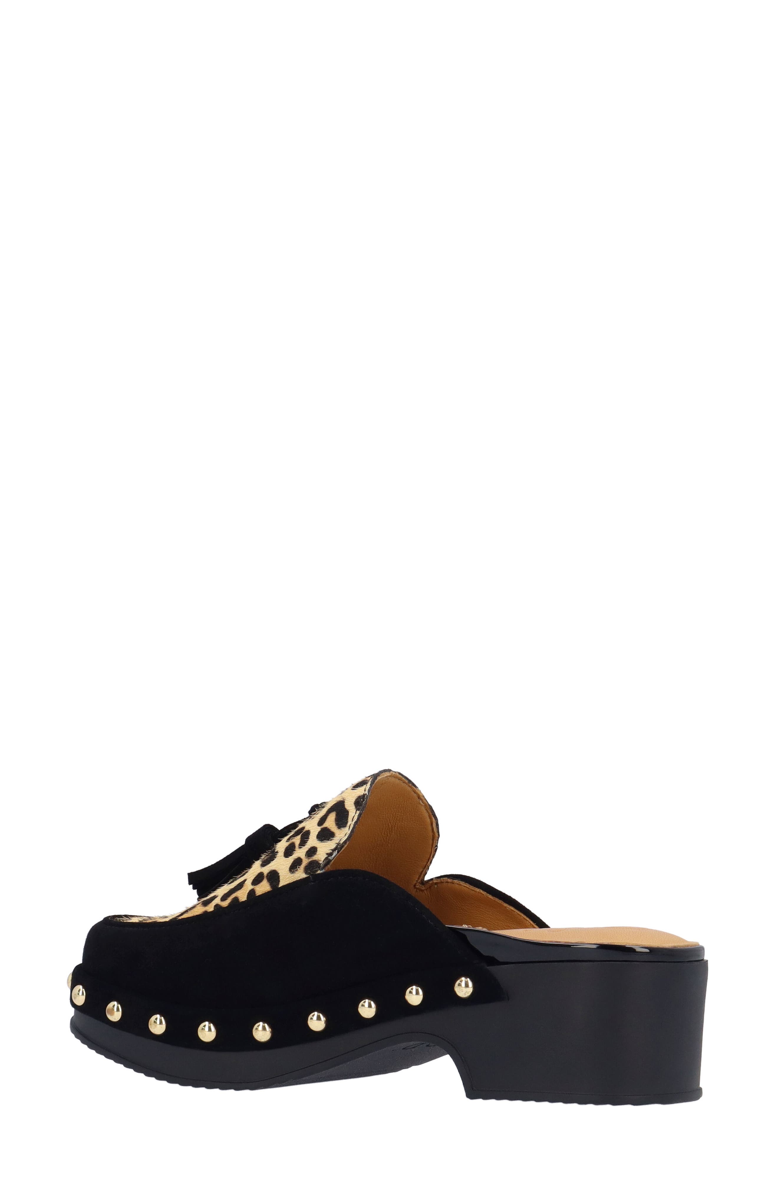 L'Amour des Pieds Gracen Tassel Clog, Alternate, color, Black/ Brown