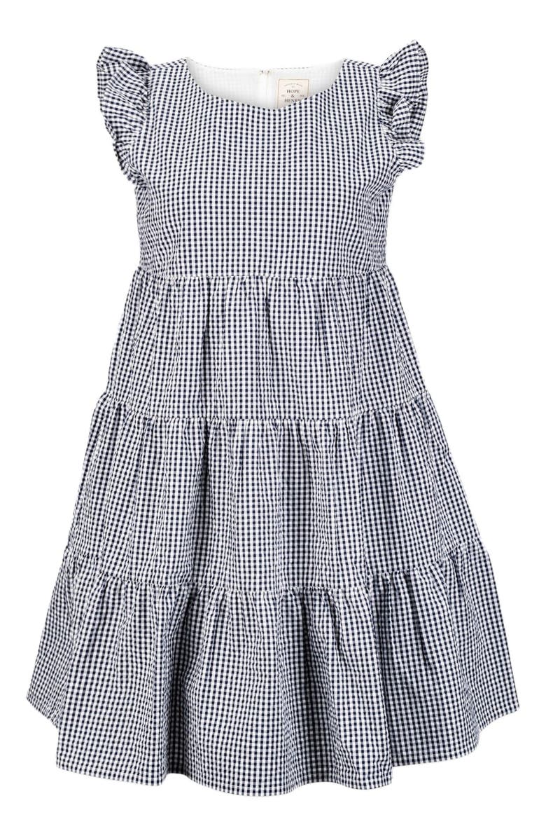 Hope & Henry Women's Organic Flutter Sleeve Short Tiered Dress, Alternate, color,