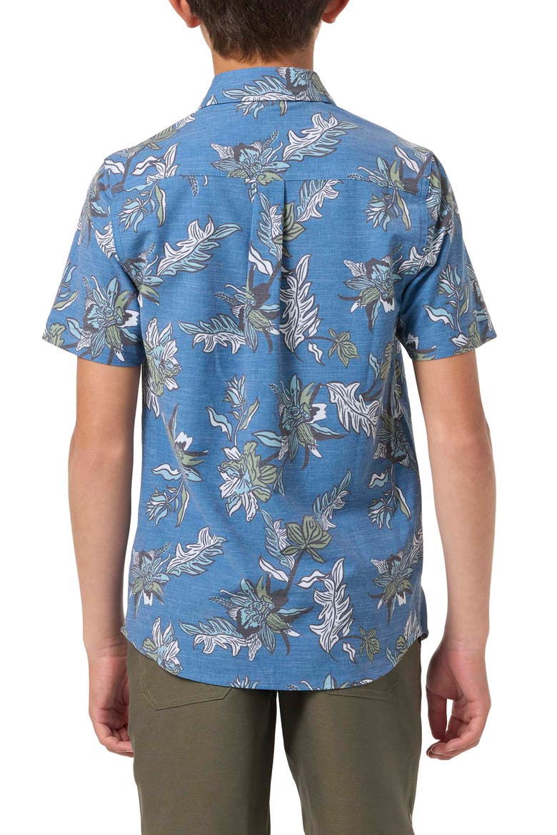 Kids' Standard Fit Short Sleeve Performance Button-Up Shirt, Alternate, color, MIDNIGHT NAVY