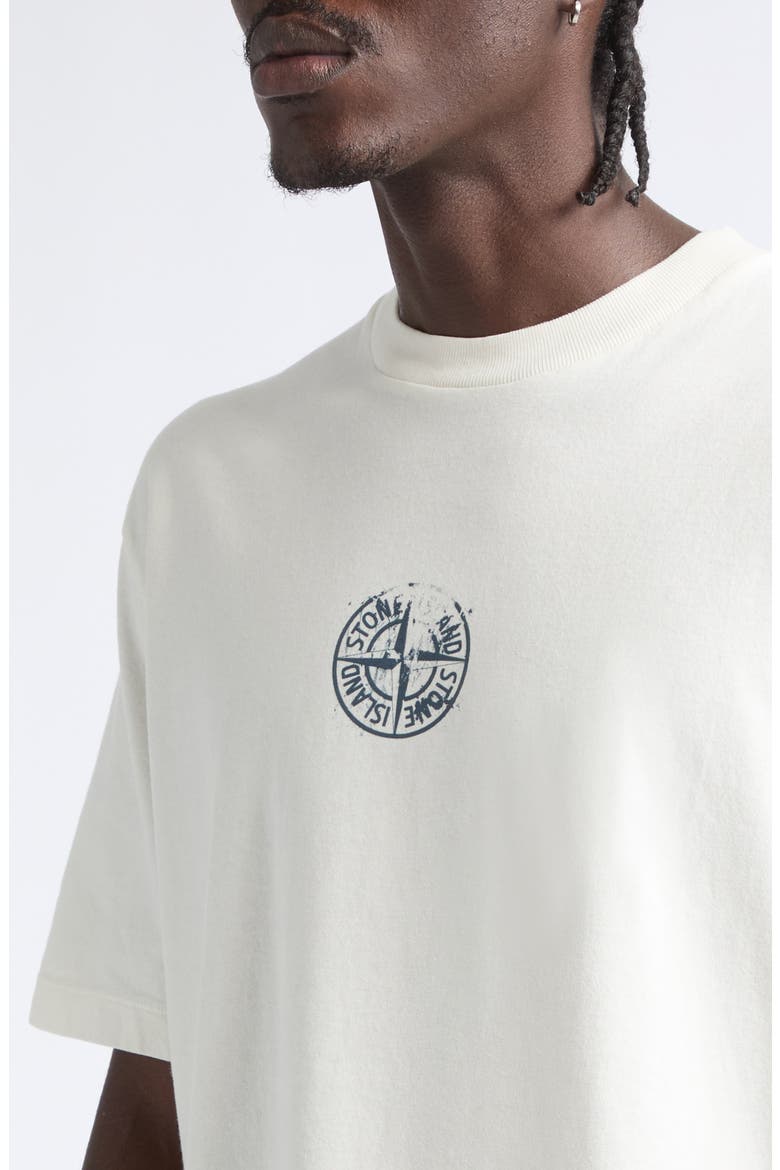 Distressed Logo Organic Cotton Graphic T-Shirt, Alternate, color, IVORY