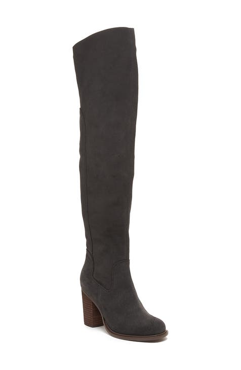 Grey over the knee boots uk hotsell