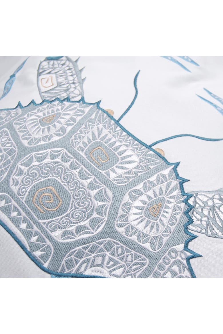 Sea Glass Crab Indoor/Outdoor Accent Throw Pillow 20" x 20", Alternate, color, Blue