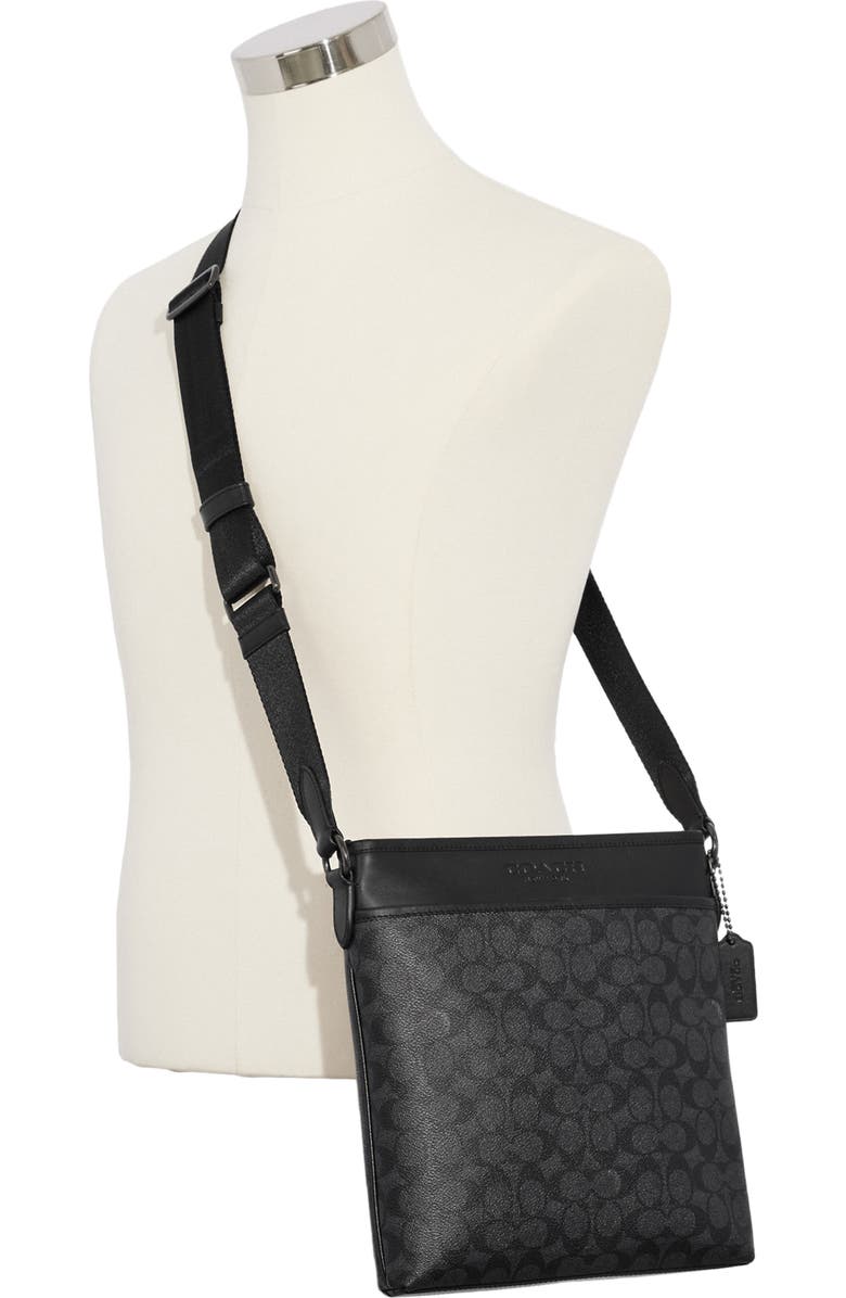 COACH Gotham Slim Signature Coated Canvas & Leather Crossbody Bag, Alternate, color,