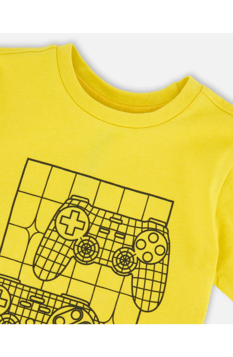 Deux par Deux Organic Cotton Jersey Gamer T-Shirt, Alternate, color, Yellow