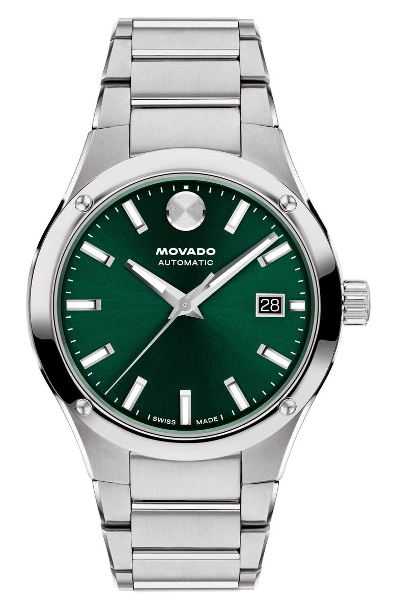 Movado Museum Imperiale Bracelet Watch, 40mm, Main, color, Green