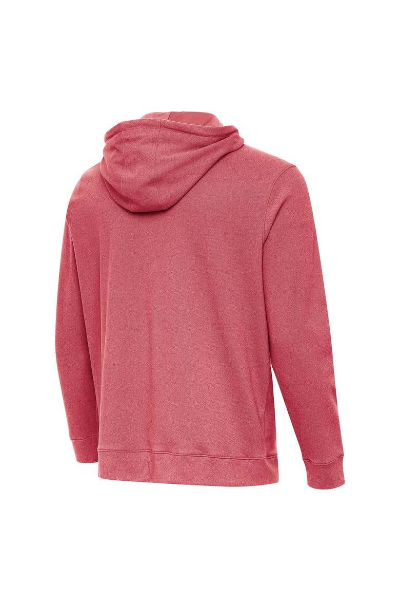 Men's Antigua Heather Scarlet Ohio State Buckeyes Cloud Pullover Hoodie, Alternate, color, Heather Red