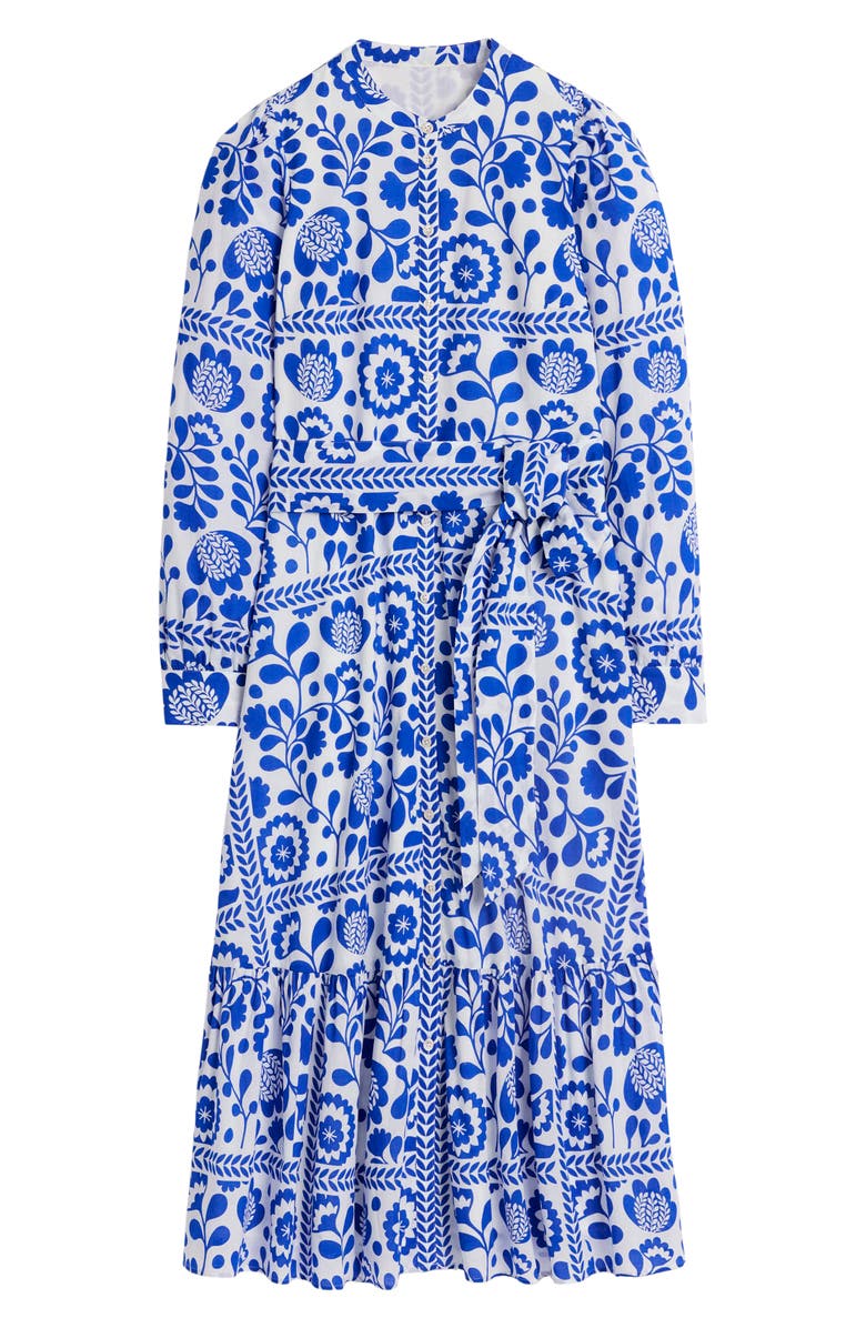 Boden Mia Tie Waist Tiered Long Sleeve Shirtdress, Alternate, color, 