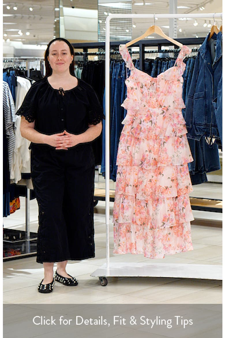 Adessa Floral Ruffle Trim Tiered Dress video