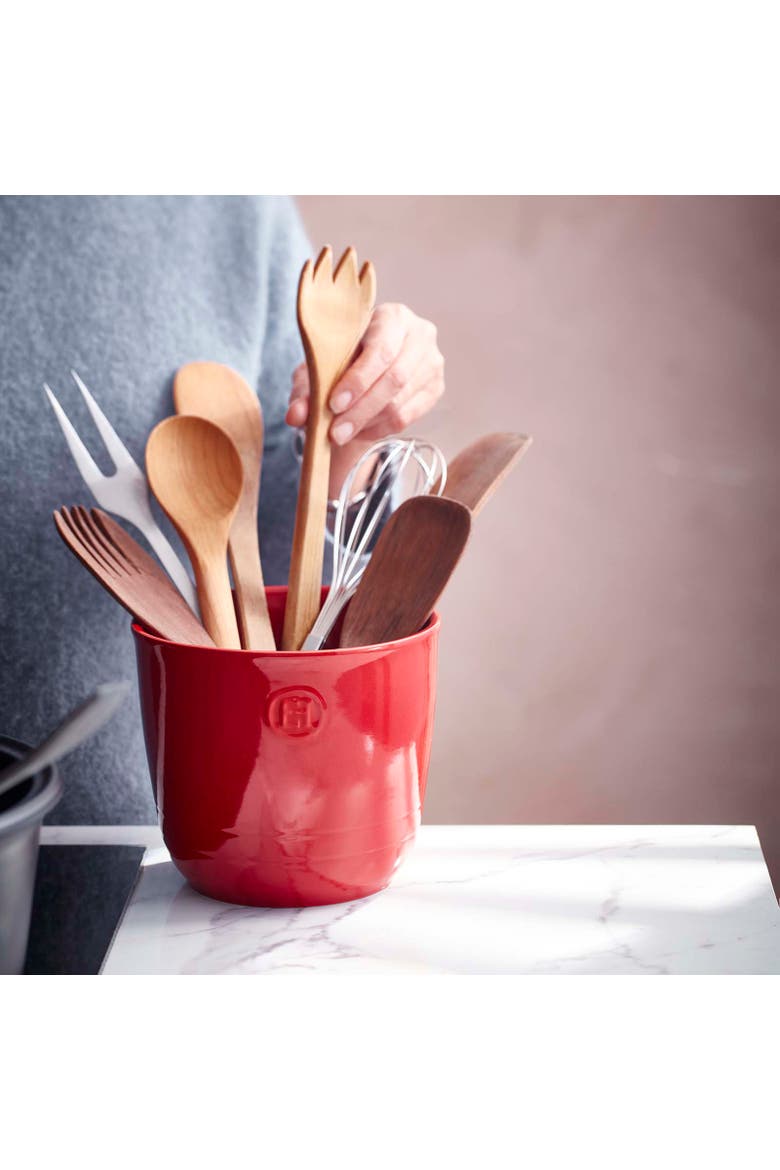 Large Utensil Pot, 6.3-Inch Diameter x 17-Inch High, Alternate, color, Burgundy