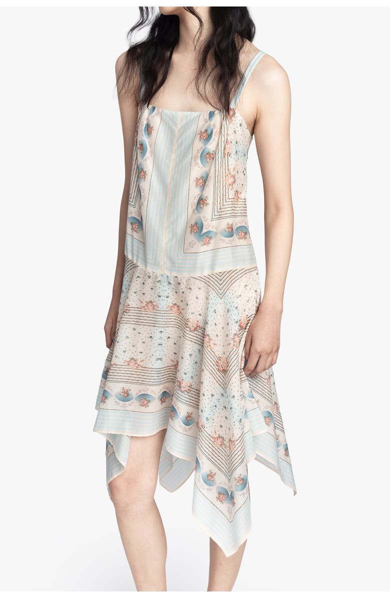 Anna Sui Heritage Scarf Print  Dress, Alternate, color, Sky Blue