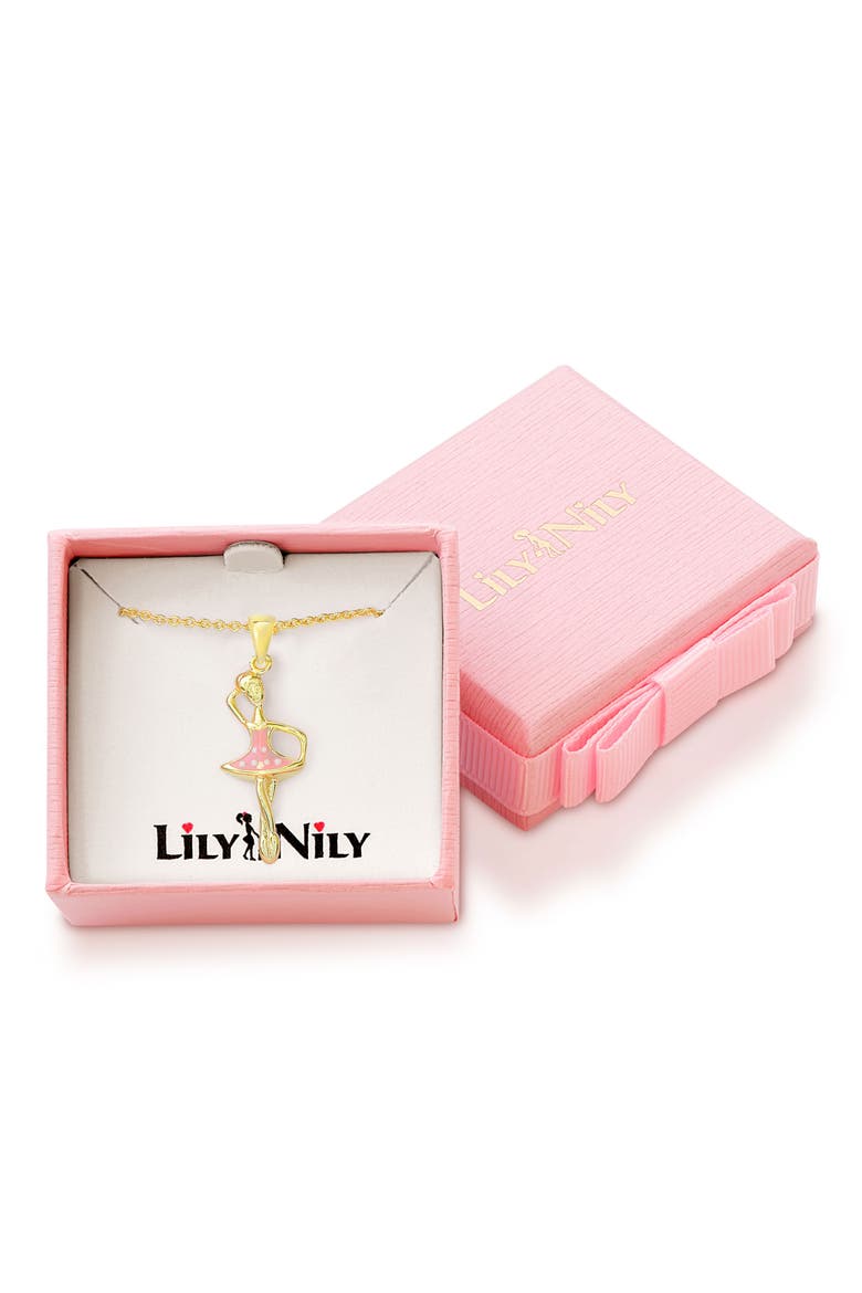 Kids' Ballerina Pendant Necklace, Alternate, color, PINK